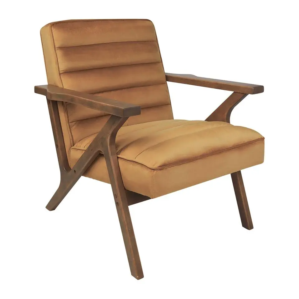 KISA - Fauteuil - Bruin - Fluweel