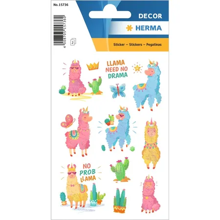 HERMA Sticker Lama - no drama, beglimmert