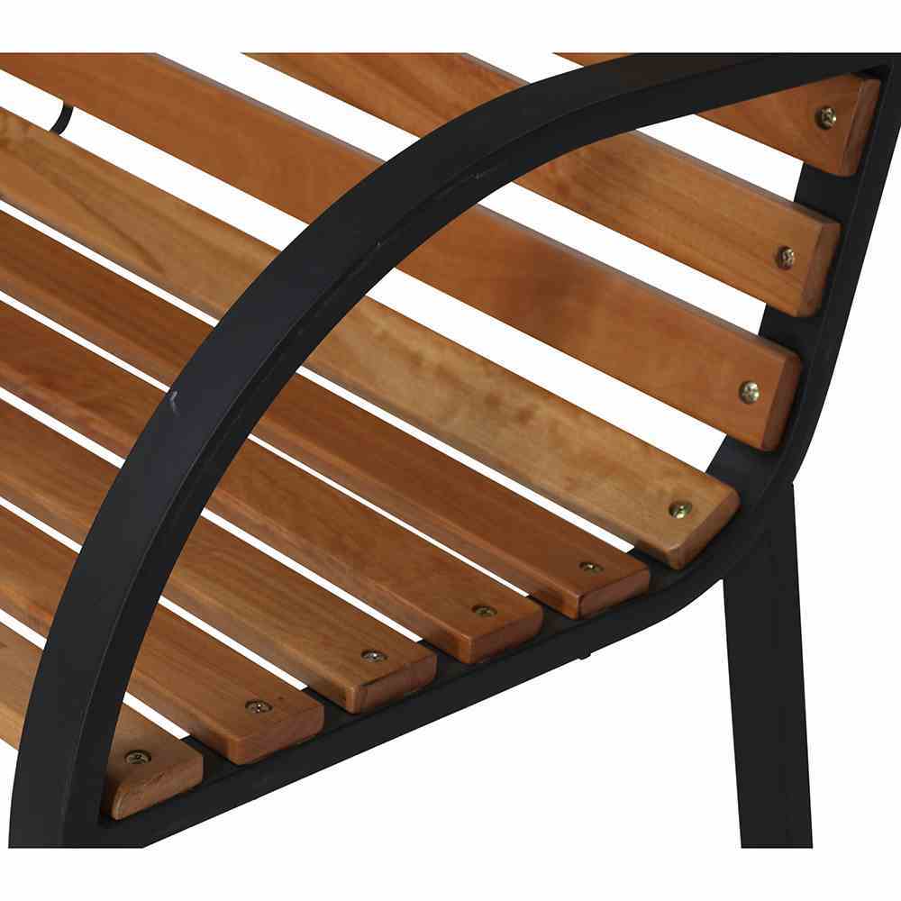 2-Sitzer Bank MENORCA - schwarz - Hartholz - Stahl - 122 cm