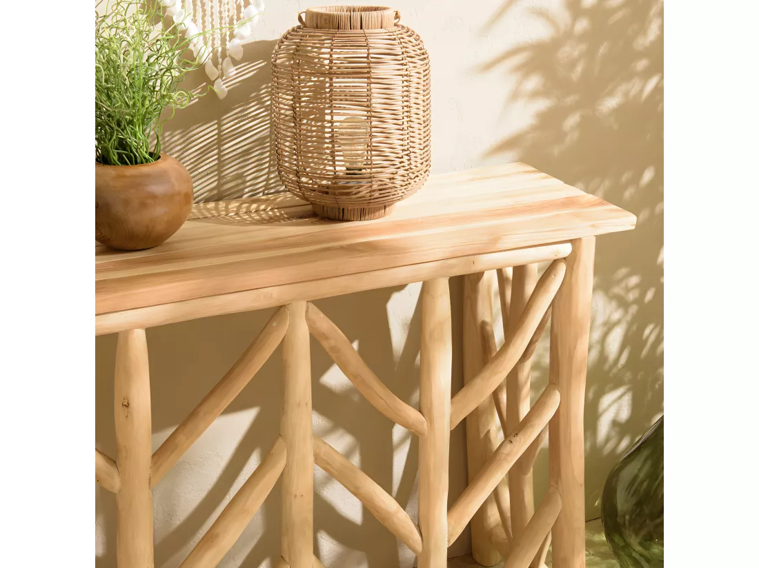 WILL - Console en teck naturel piètement ajouré