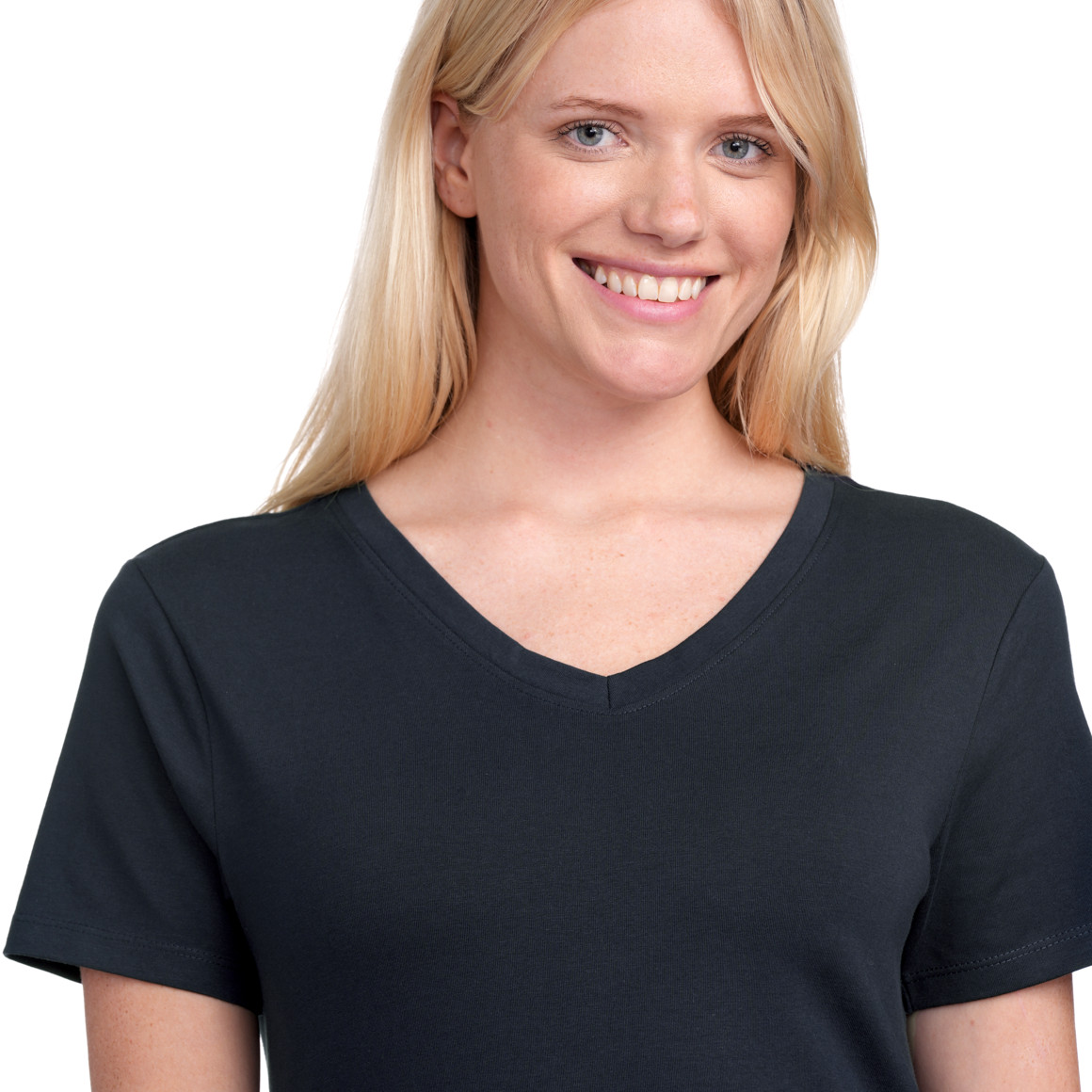 Gina Benotti Damen T-Shirt mit V-Ausschnitt dunkelblau