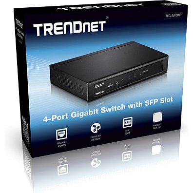 Trendnet TEG-S51SFP commutateur réseau Non-géré Gigabit Ethernet (10/100/1000) Noir