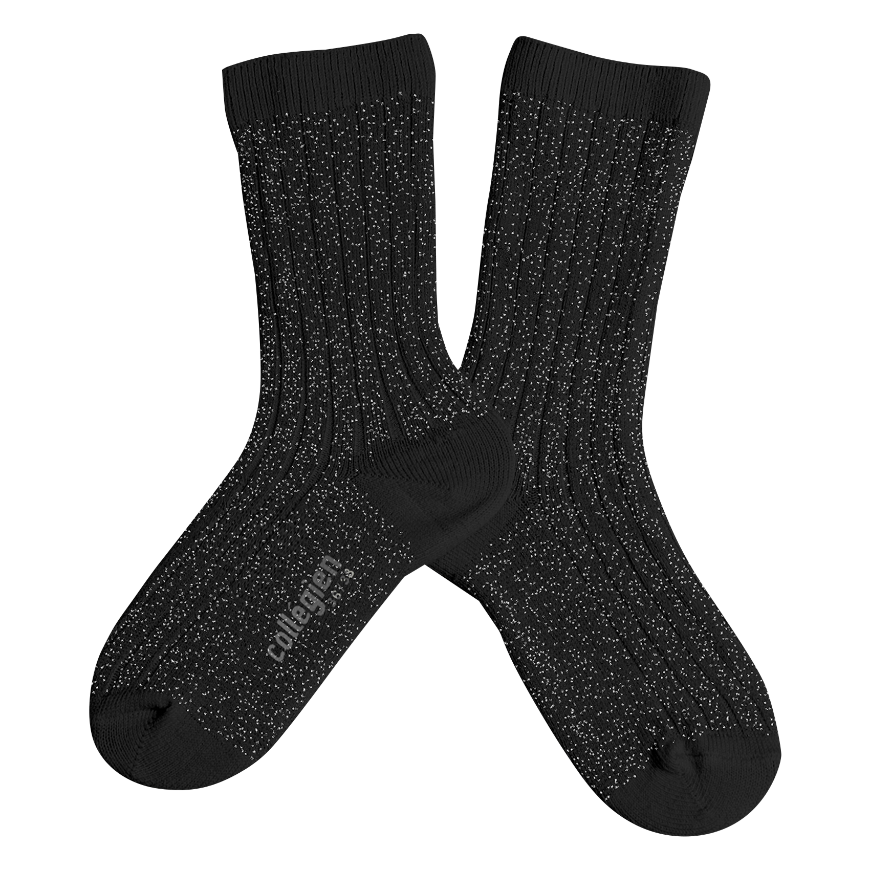 VICTOIRE - Chaussettes côtelées lurex en coton mélangé | Noir