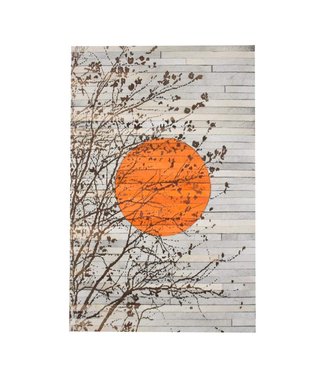 Tableau Fait main SUNRAY Gris 51x76 en peau de bête