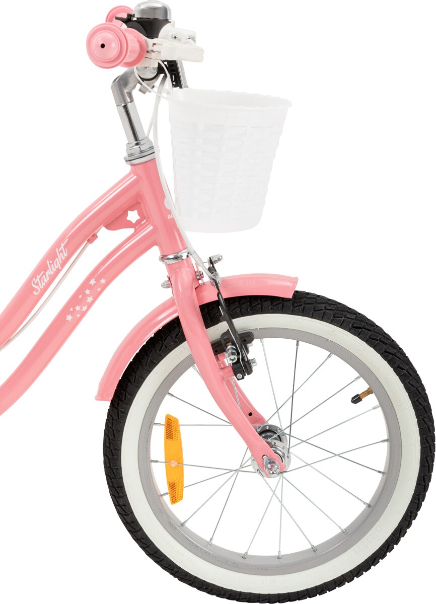 Actionbikes Kinderfahrrad Starlight 16 Zoll, Rosa, Stützräder, Fahrradkorb, Klingel, Kettenschutz (Classic)