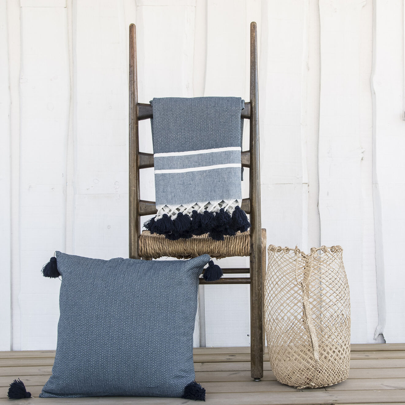 Febronie Housse de coussin unie navy - 50x50 cm