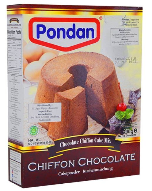 Pondan Chocolade Chiffon Cake Mix 400g