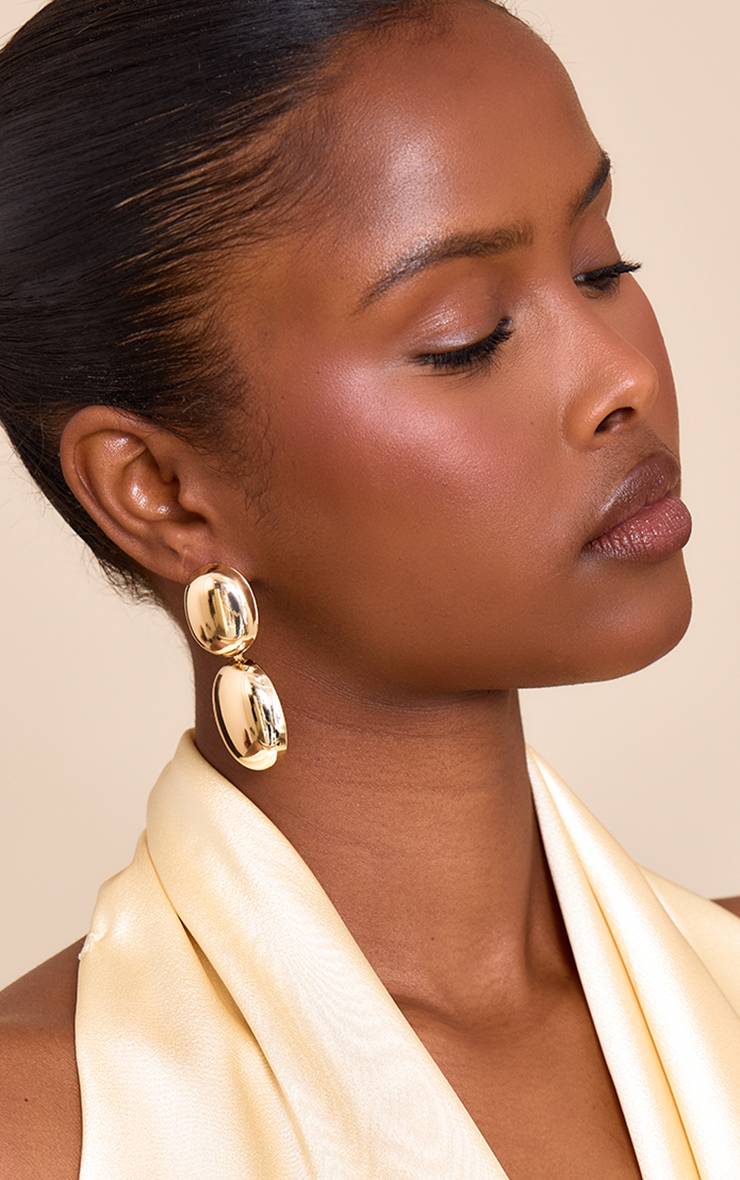Doré Boucles D'oreilles Fantaisie Galet