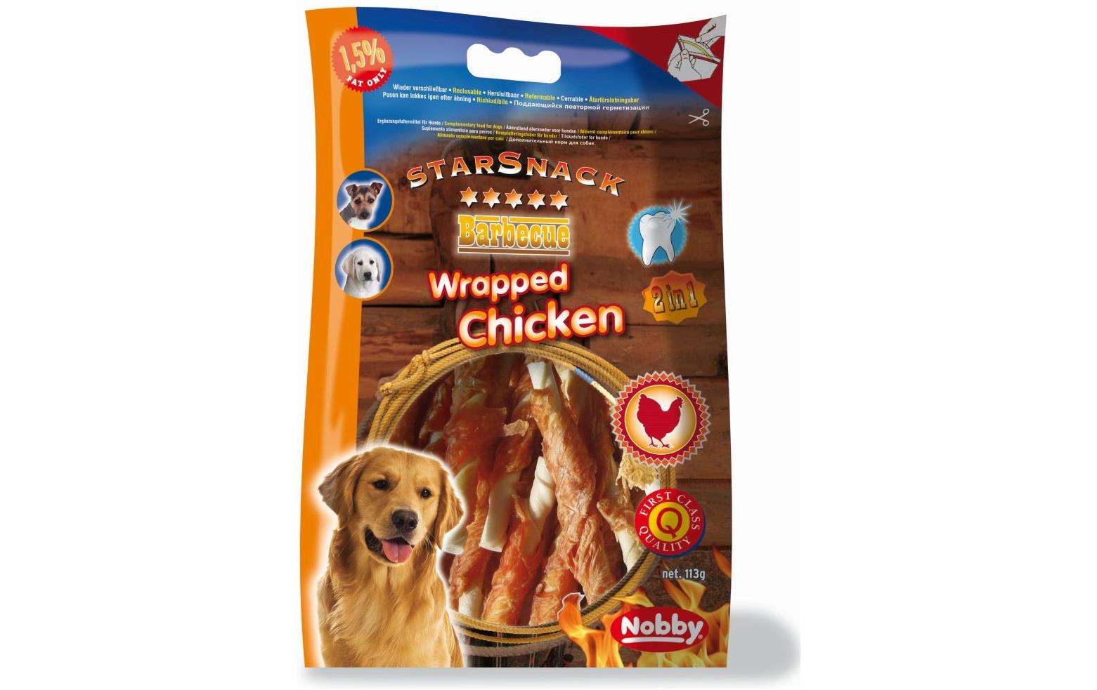 Kausnack StarSnack Barbecue Wrapped Chicken, 12.5 cm, 113 gKauspass für Hunde