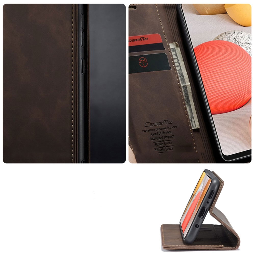 Samsung Galaxy S21 5G Leder Tasche Flip Wallet Etui mit Kartenfächern - Dunkelbraun