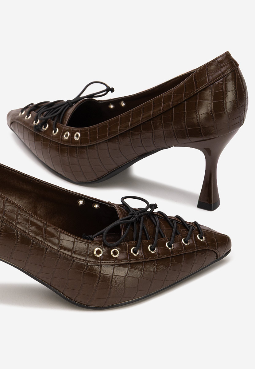 Chaussures à talon fin bruns Jasoria