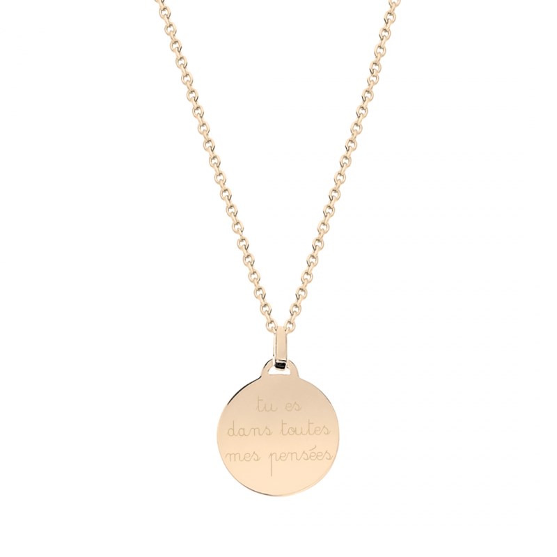 Collier homme médaillon plaqué or 18 K