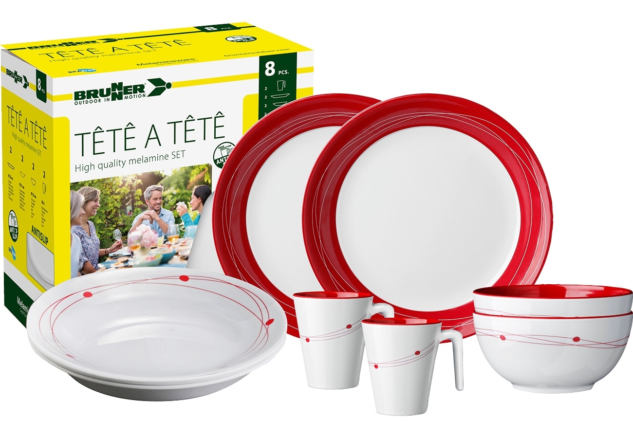 Brunner Tete-a-Tete Geschirrset 8 teilig 2 Personen Cosmic