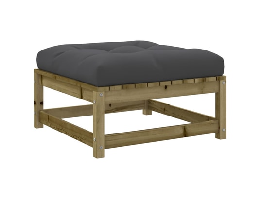 VIDAXL - Pouf Repose-pieds de jardin avec coussins 2 pcs bois de pin impr...