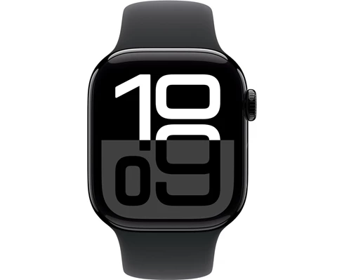 Apple Watch Series 10 GPS   Cellular 46mm Jet Black Aluminium Case with Black Sport Band - M/L