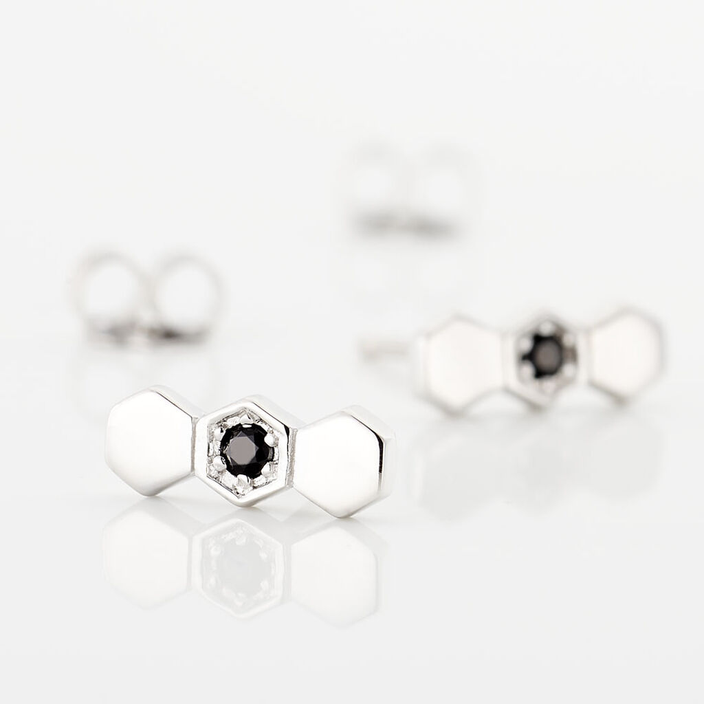 Boucles D'oreilles Pendantes Ondina Argent Blanc Oxyde De Zirconium