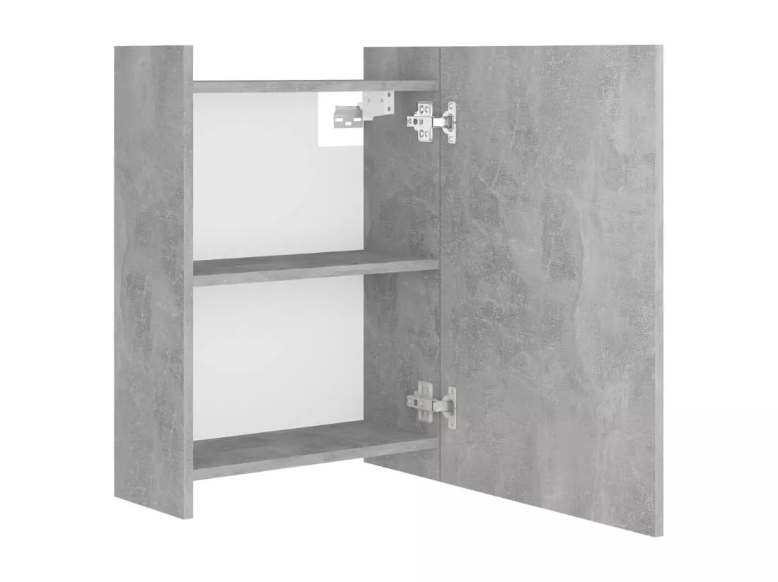 Armoire à miroir de salle de bain Gris béton Bois d’ingénierie