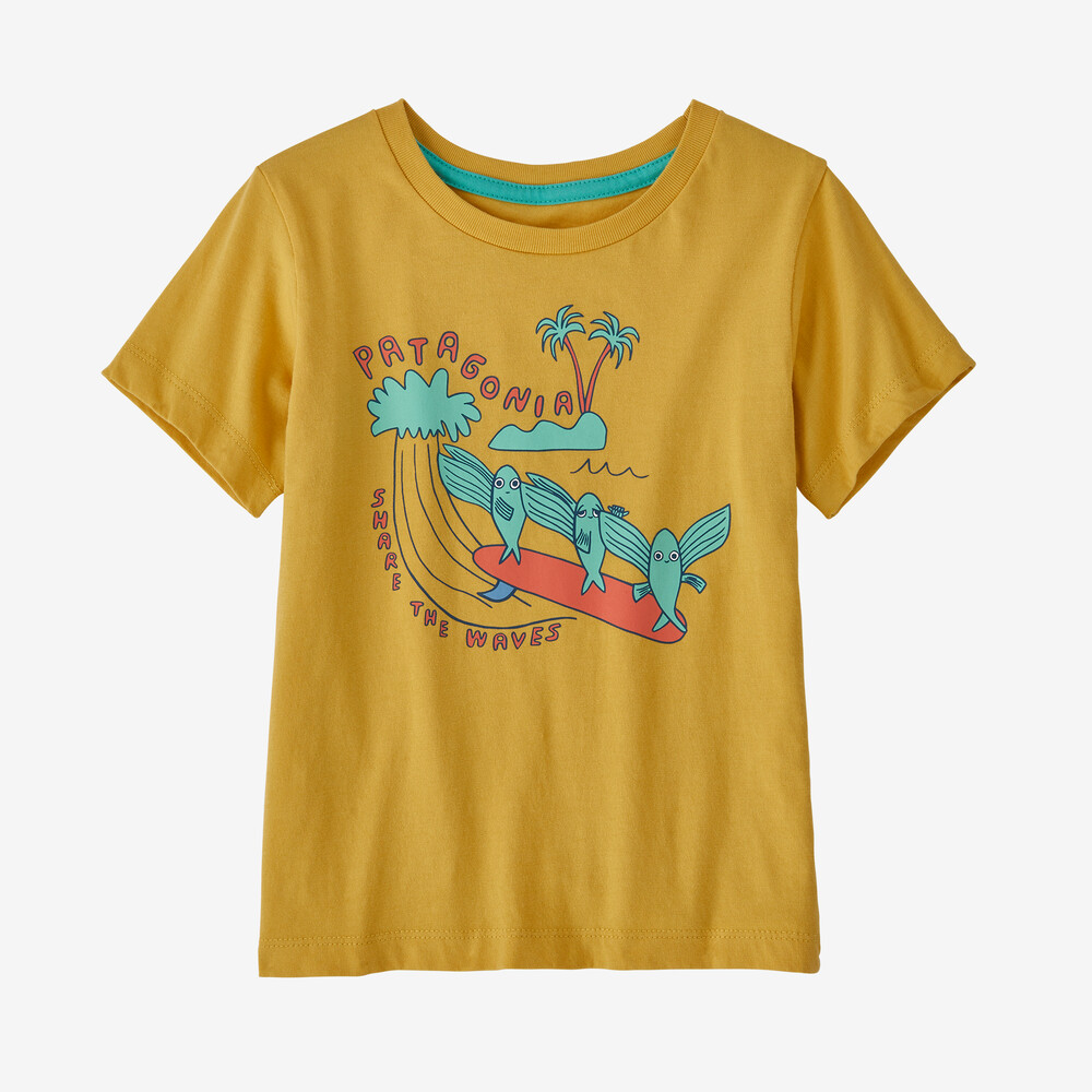 Baby-T-Shirt aus regenerativer, biozertifizierter Baumwolle mit Grafikprint