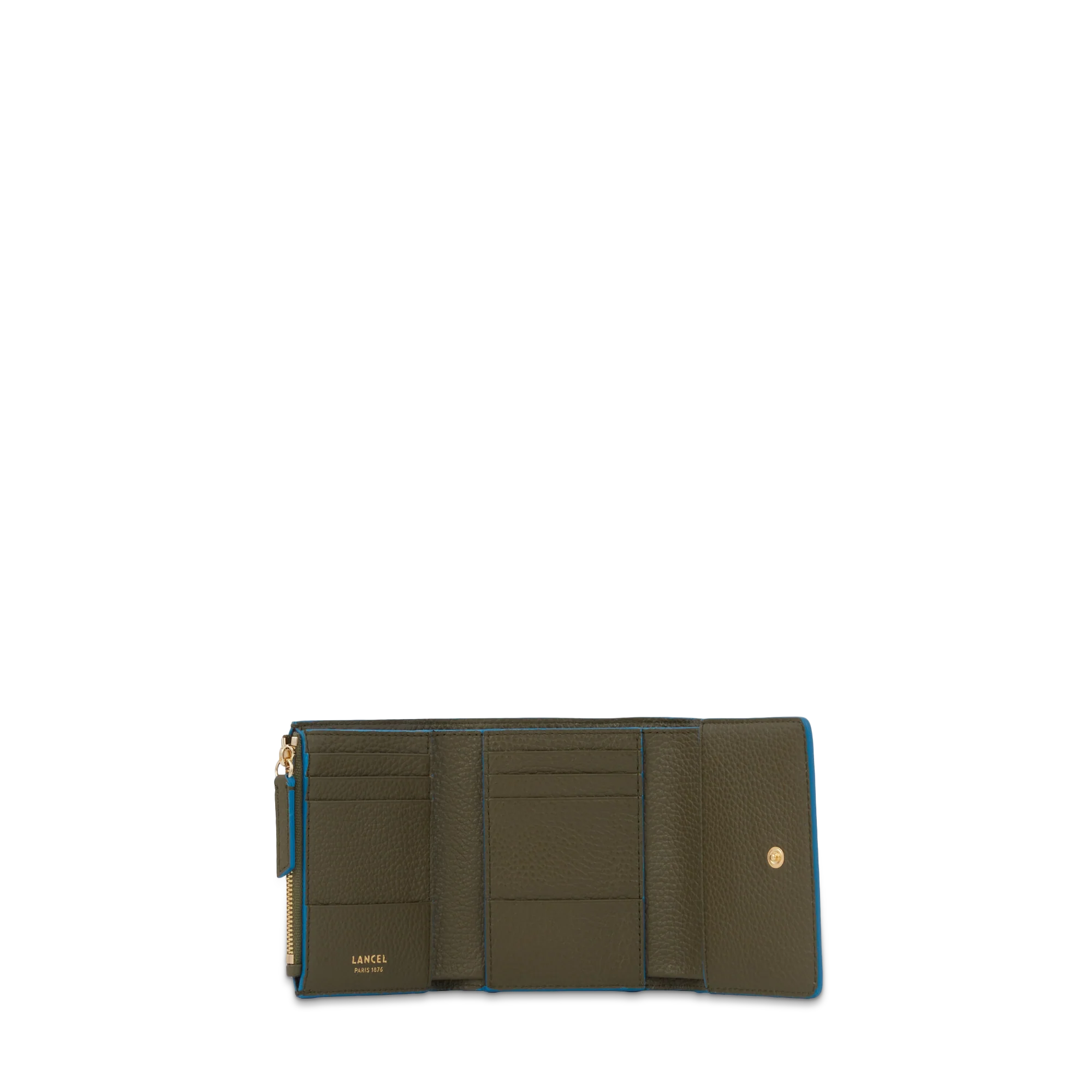 Portefeuille compact medium rabat Premier Flirt de Lancel-Kaki Fonce