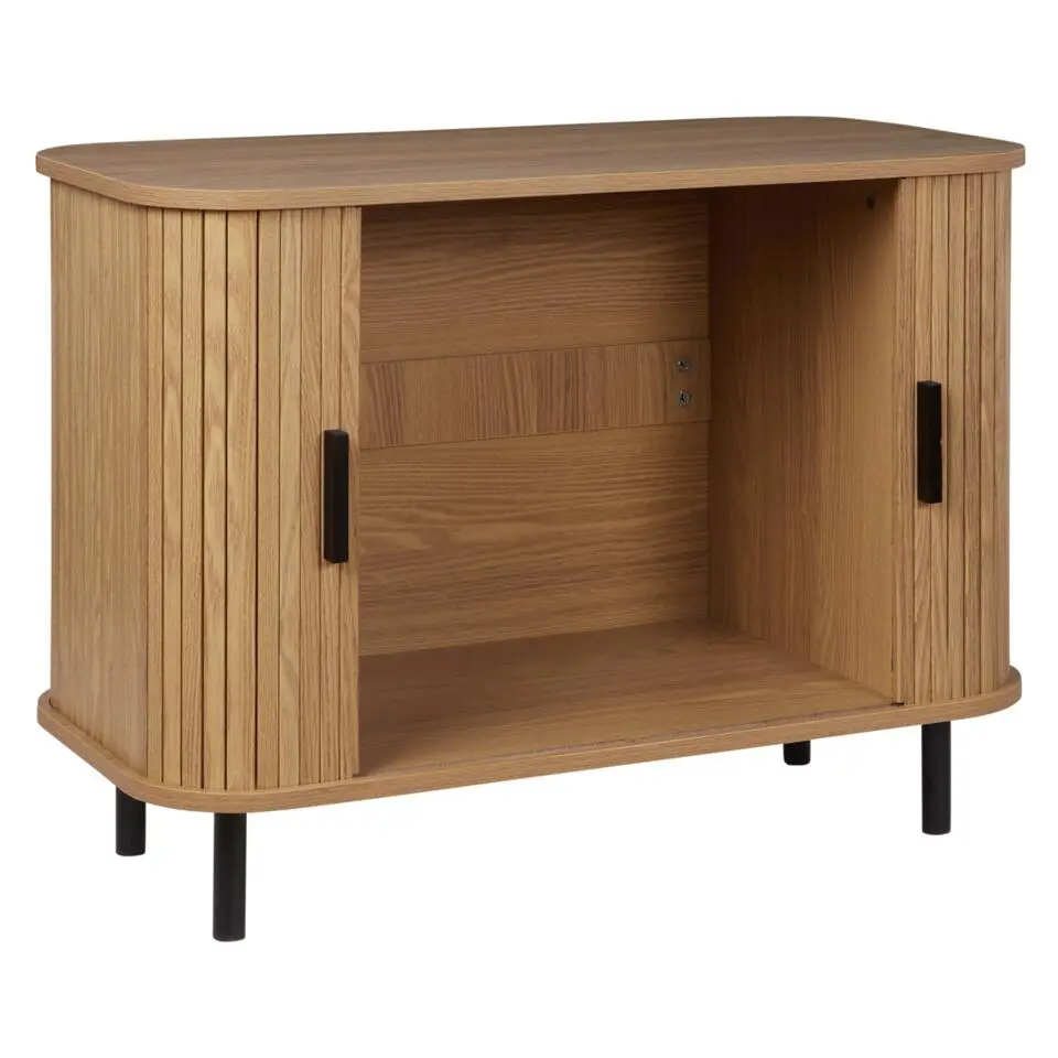 BRADLEY - Commode - Lichthout/Zwart - MDF