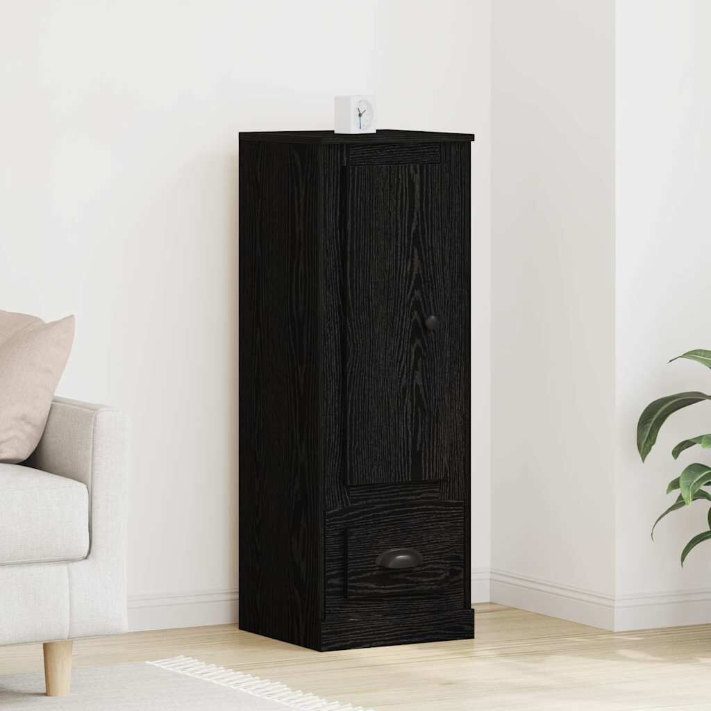 vidaXL Hoge tafel met lade van zwart eikenhout
