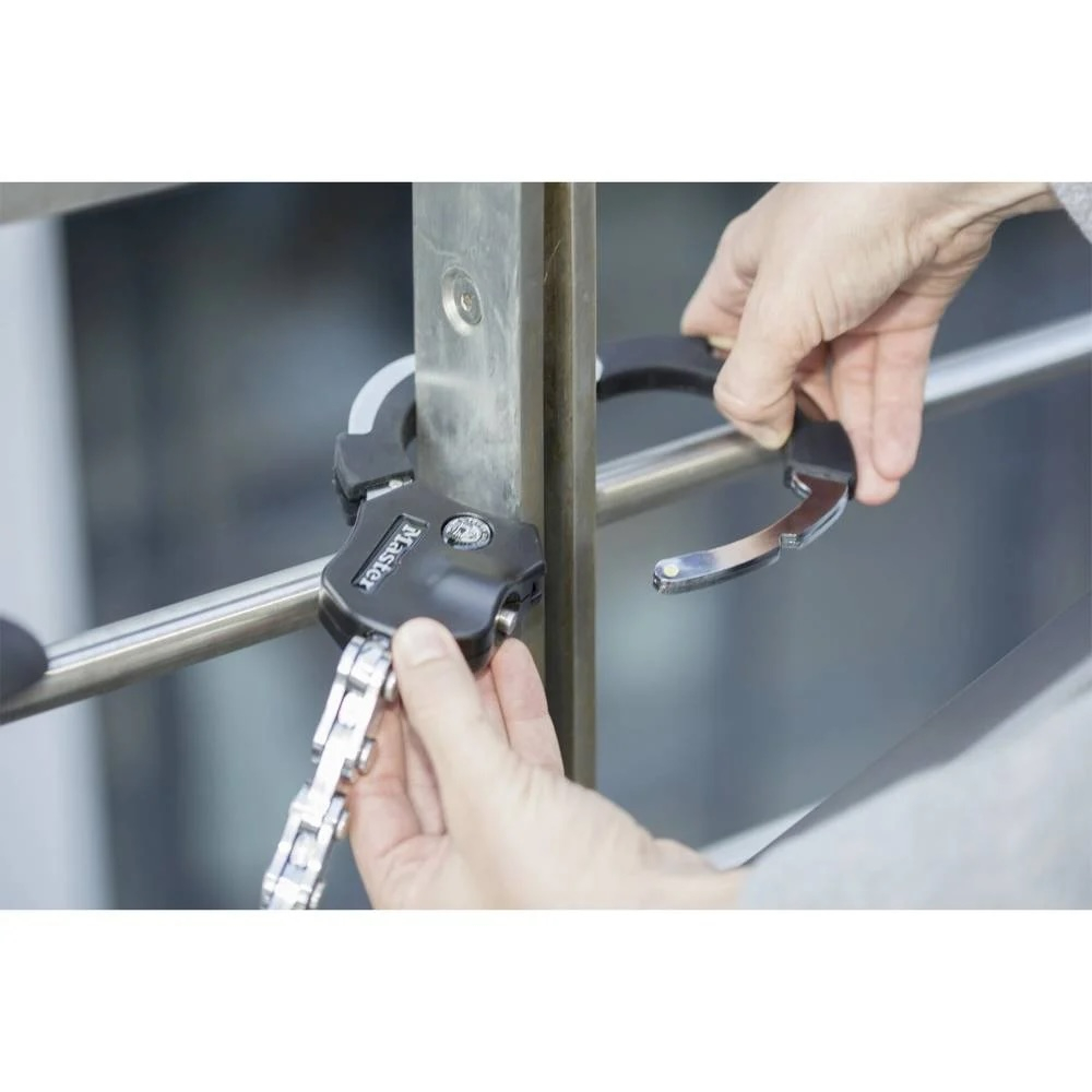 (55cm) Street Cuff 8290 Fahrradschloss 9-gliedriges Velo Handschellenschloss - Silber / Schwarz