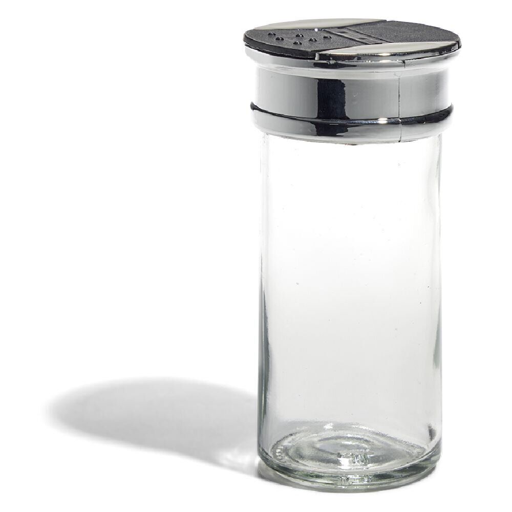 Pot à épice en verre et couvercle métal Ø5xH10,2cm