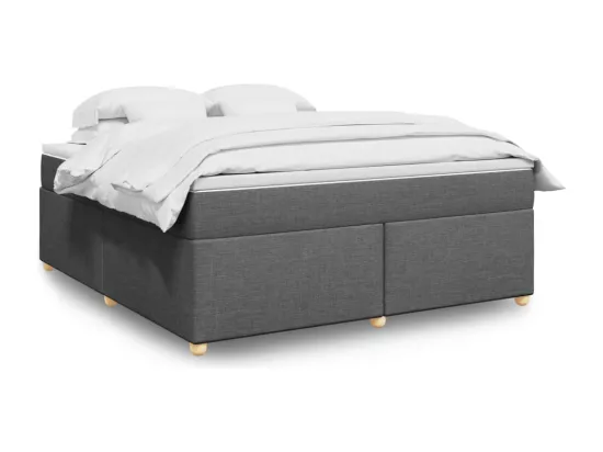 Sommier à lattes de lit avec matelas Gris foncé 180x200cm Tissu