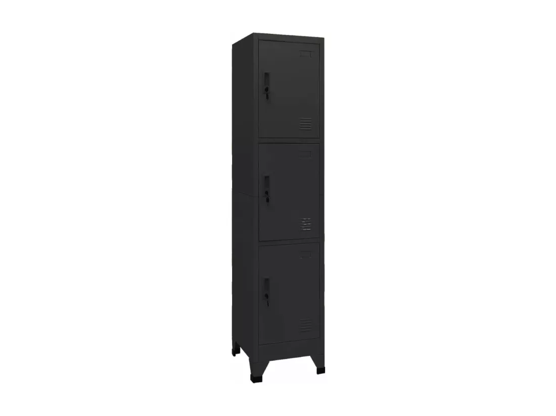 Armoire à casiers Noir 38x45x180 cm Acier