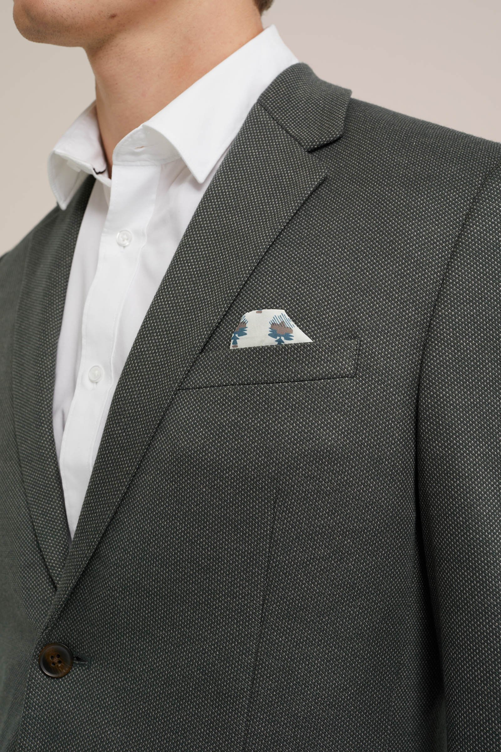 slim fit blazer met dessin WE Fashion Grijsgroen