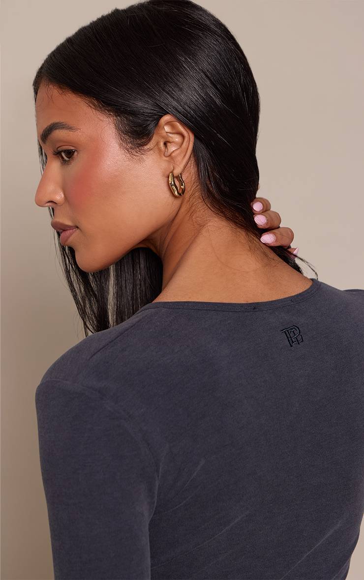Bleu Marine Haut De Yoga Tall Plt En Coton Doux À Encolure Cache-cœur