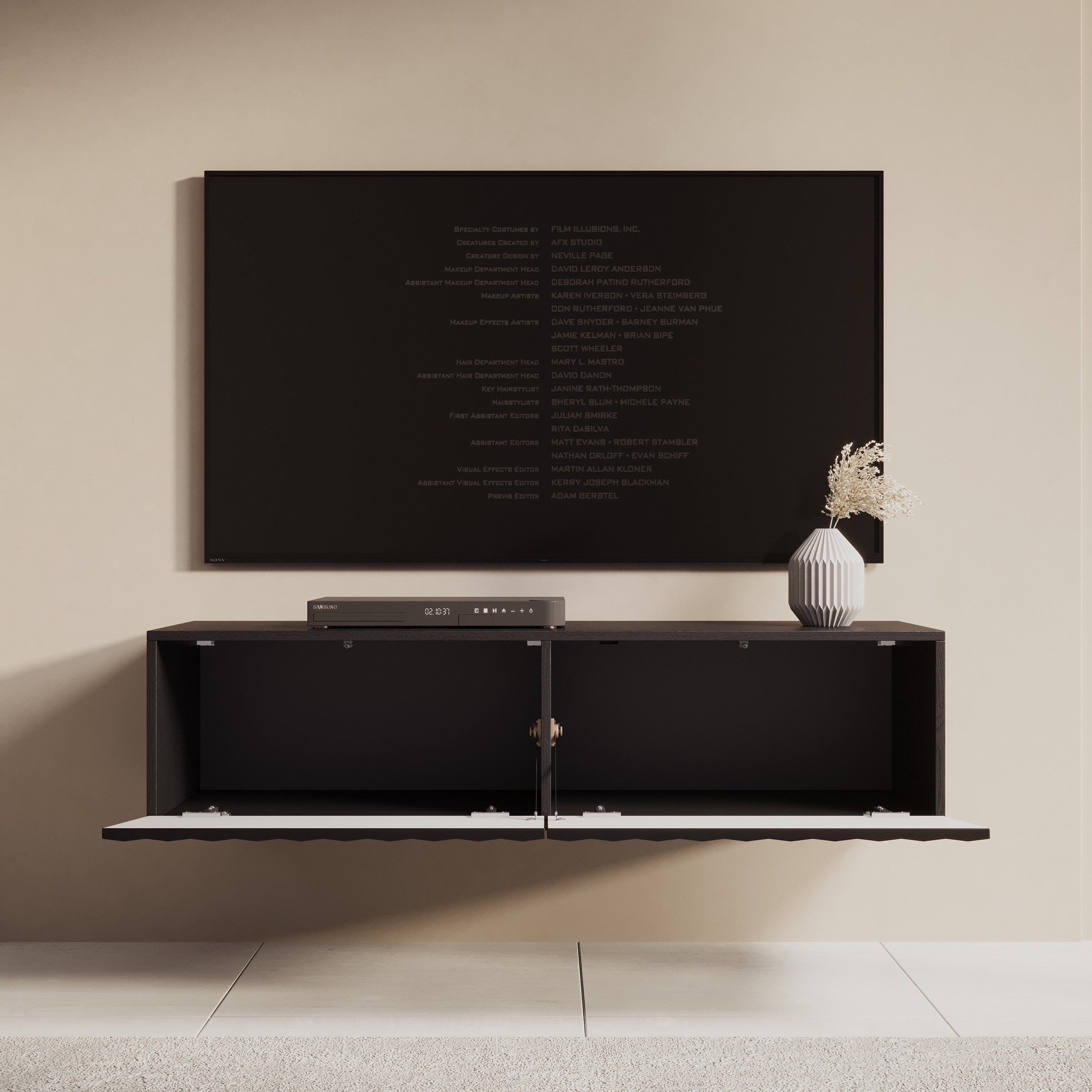 Angelina - TV-Meubel - Zwart - 128 cm