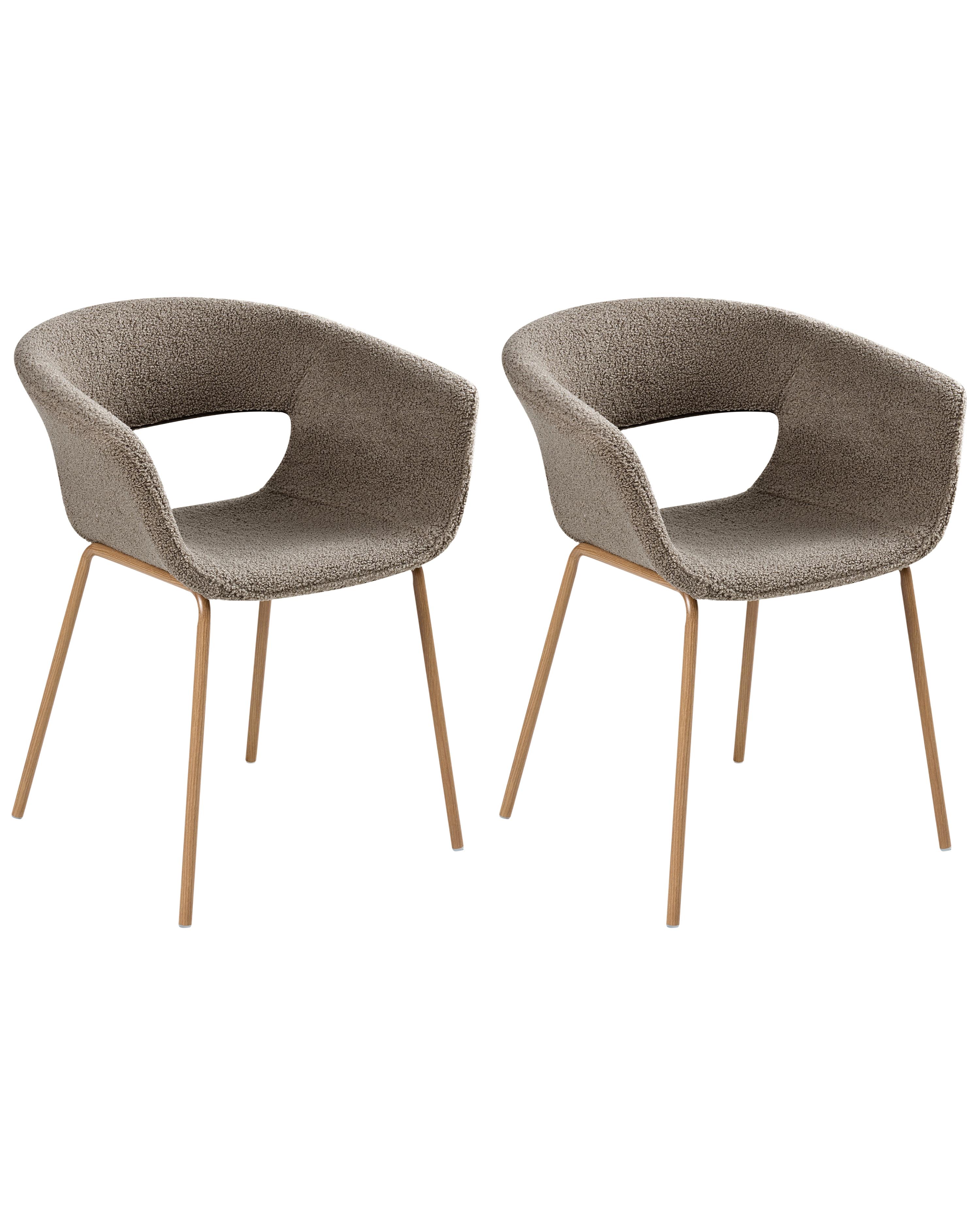 Set van 2 eetkamerstoelen ELMA Bouclé Taupe