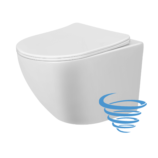 DTG Star randloos toilet met tornadospoeling en softclose zitting wit glans