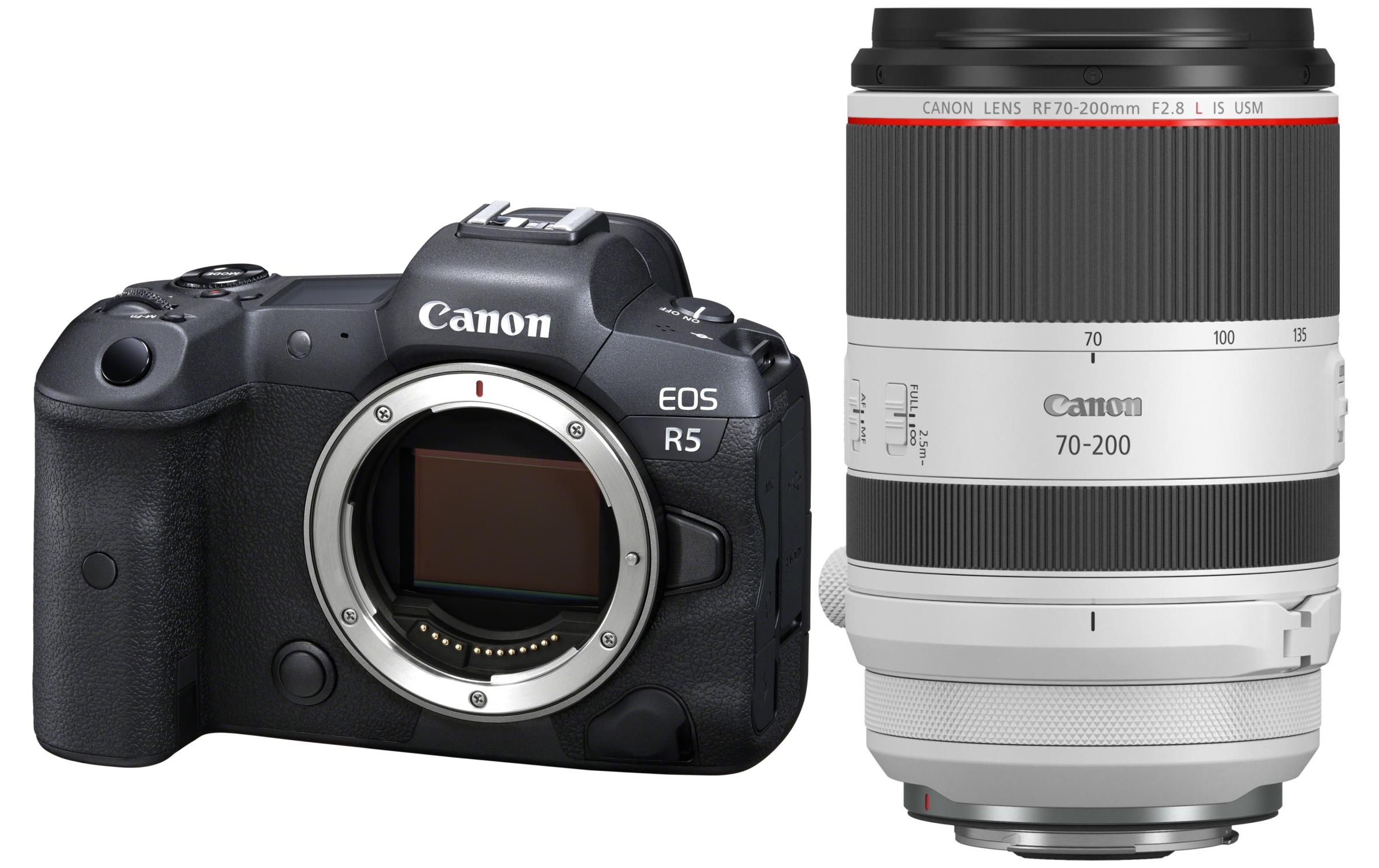 Fotokamera EOS R5 Kit 70-200<br>Professionelle spiegellose Systemkamera mit Vollformatsensor und zusätzlichem Zoomobjektiv