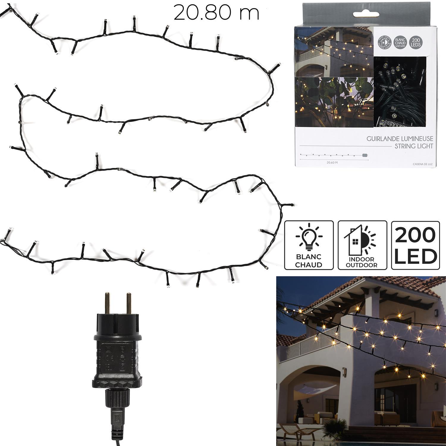 GUIRLANDE 200 LEDS PRISE