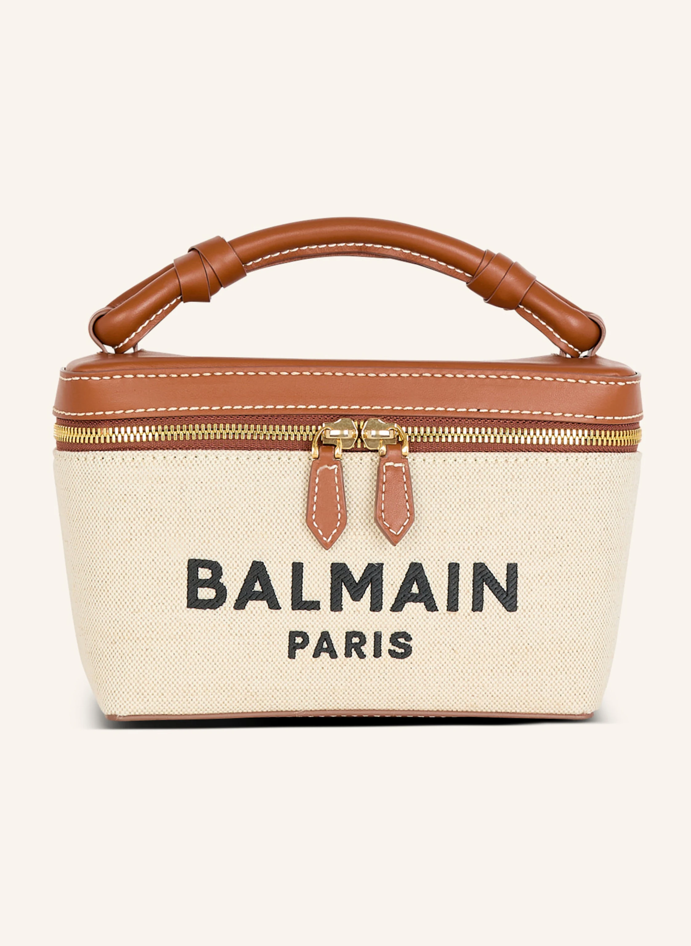 BALMAIN Beautycase B-Army aus Canvas und Leder