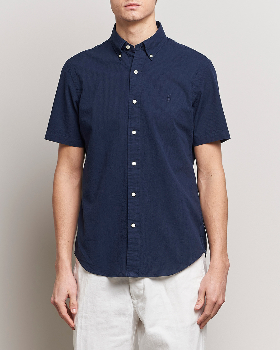 Polo Ralph Lauren Seersucker Short Sleeve Shirt Astoria Navy