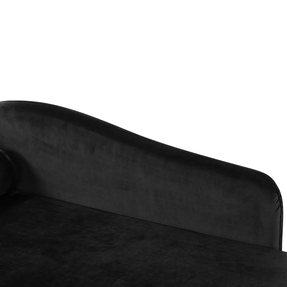 LUIRO - Chaise longue - Zwart - Linkerzijde - Fluweel