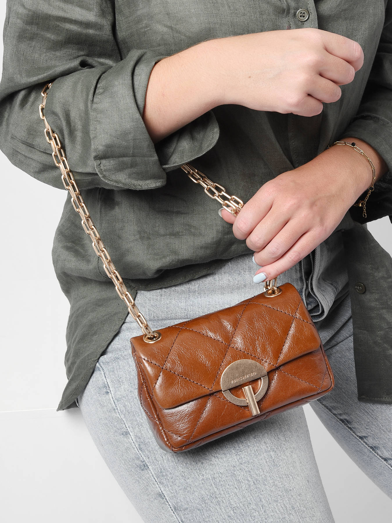 Sac Nano Moon en cuir craquel VANESSA BRUNO