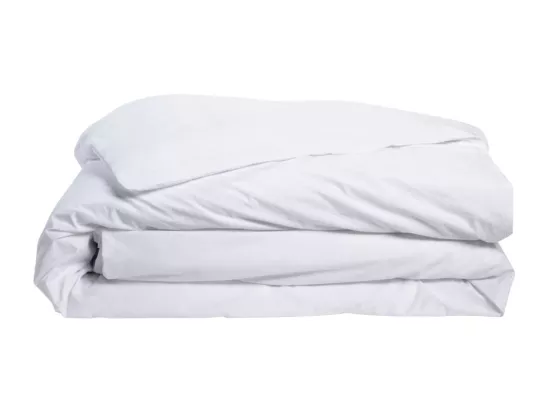Housse de couette Blanc en percale de coton - 140x200cm