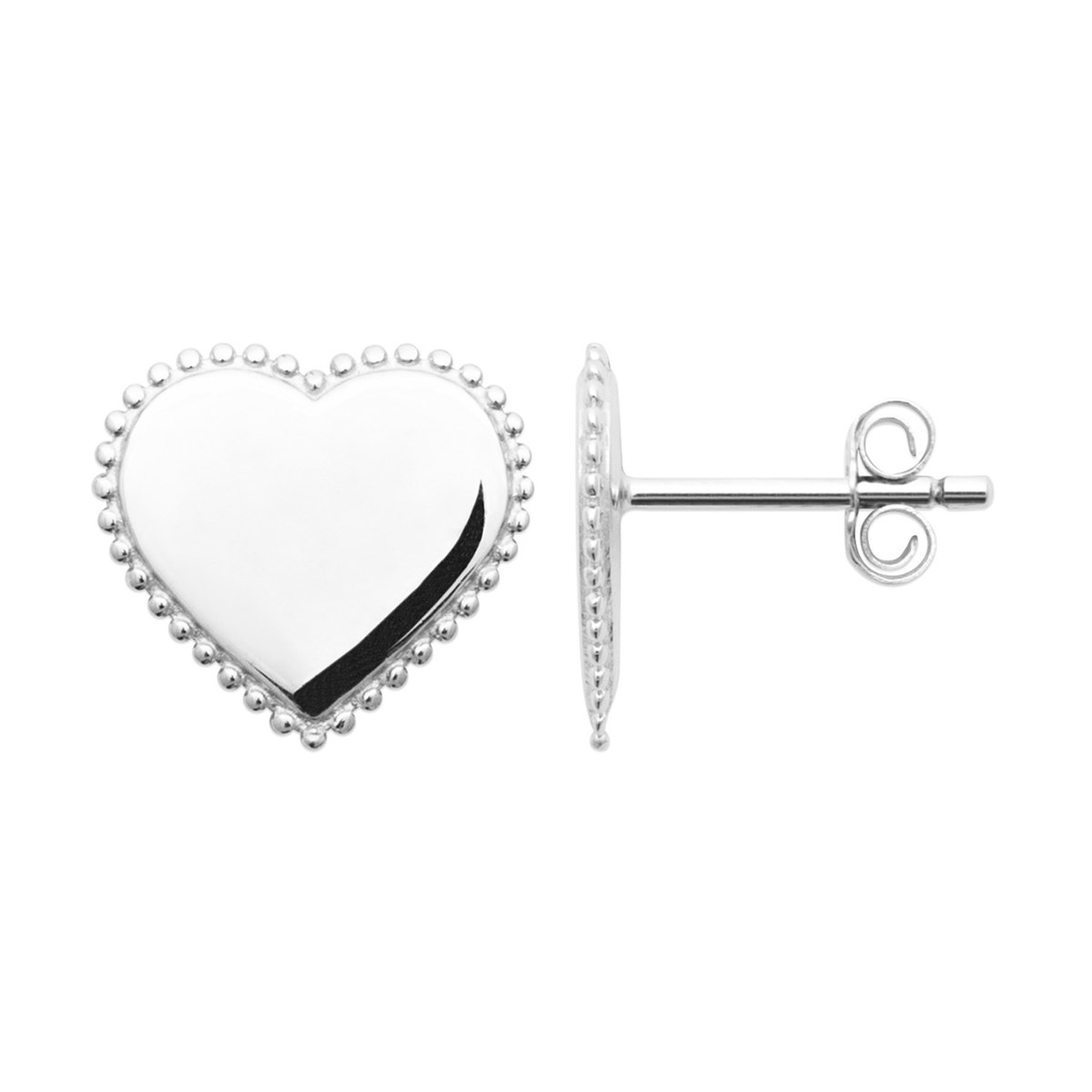 Boucles d'oreilles Brillaxis coeur argent rhodié