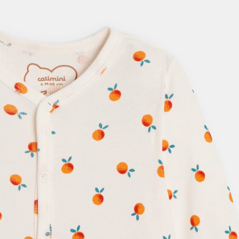 Pyjama bébé fille à imprimés oranges Catimini Blanc