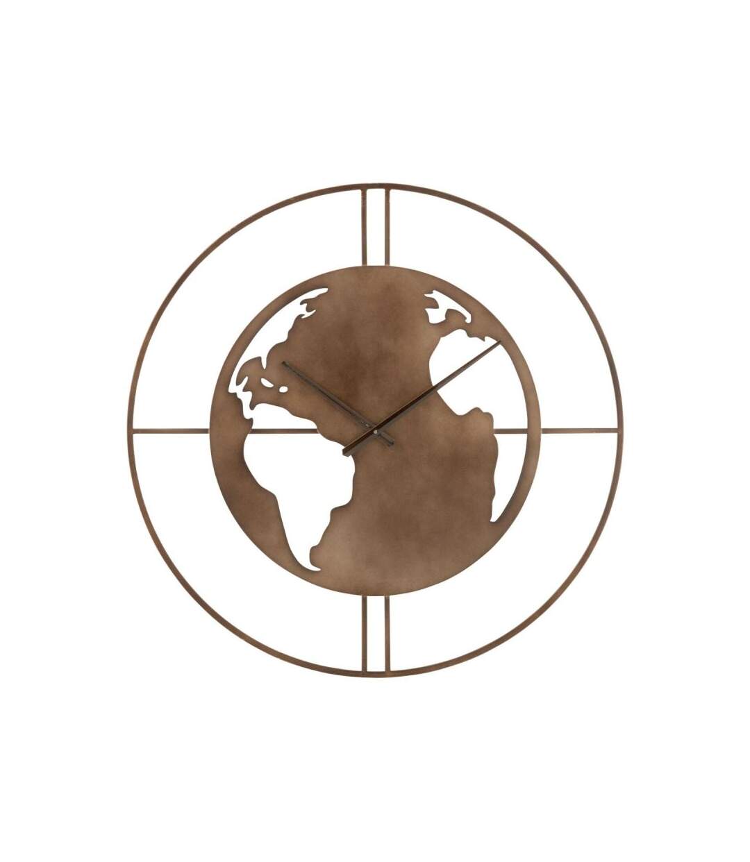 Paris Prix - Horloge Murale carte Du Monde 60cm Marron