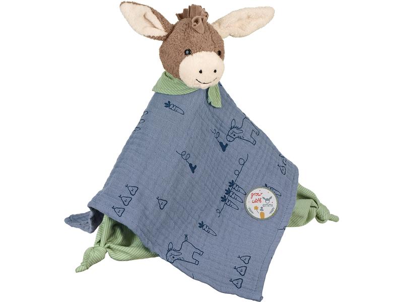 Sterntaler Schmusetuch Esel Emmilius Gr. L 35 cm grosses Schnuffeltuch aus Musselin und Singlejersey mit Knoten
