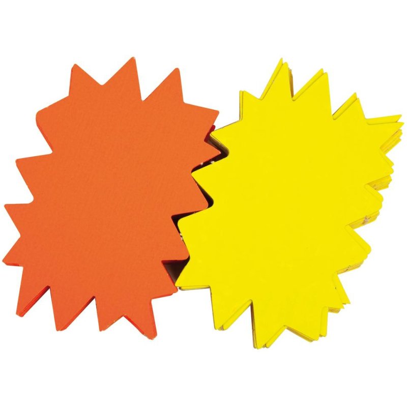 Etiquette carton fluo jaune/orange forme éclatée 16 x 24 cm Apli - Boîte de 10