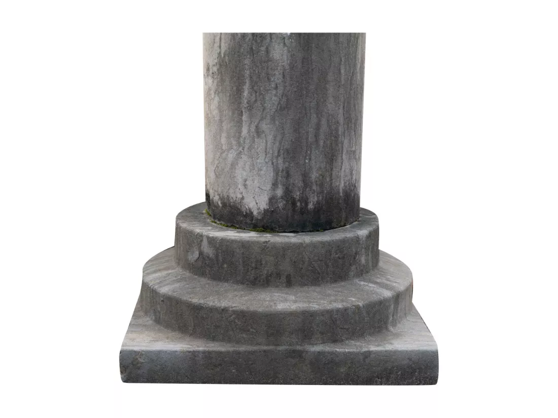 BISCOTTINI Colonne - Obélisque en Pierre Massif Finition Antique - Décorative - Jardin - Extérieur - Sculpture - Décoration de Jardin - 48x48x245cm