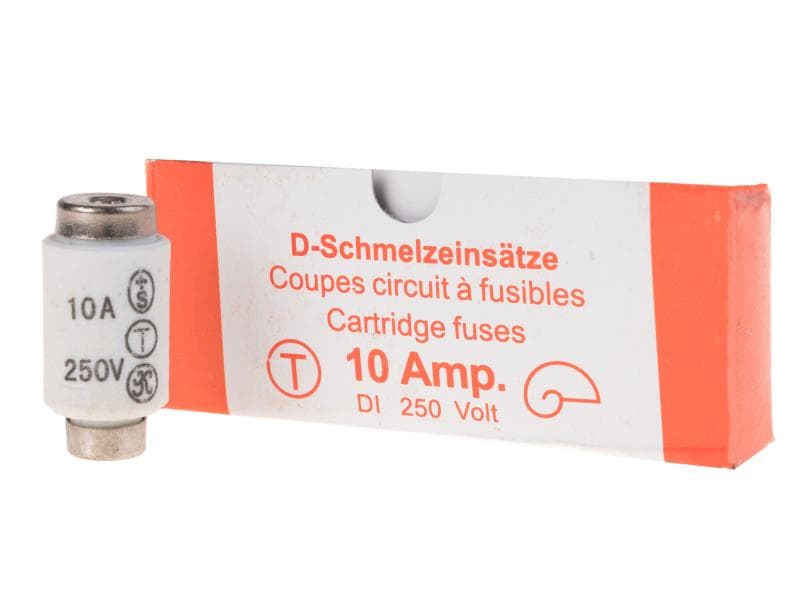 Elektromaterial Sicherungseinsatz DI 10A Schmelzsicherung (Sicherung, Träge (T))