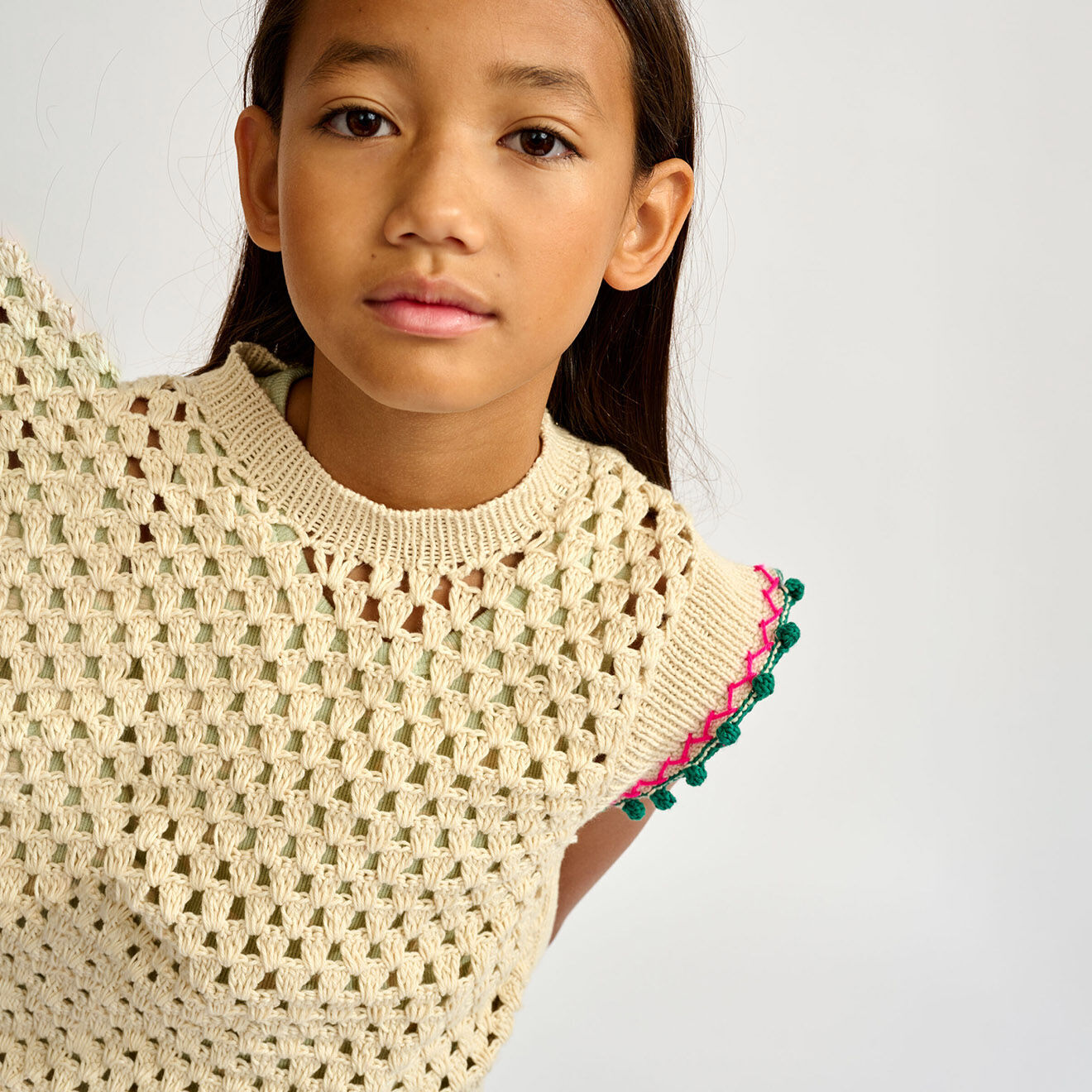 Bellerose Top crocheté Marh écru