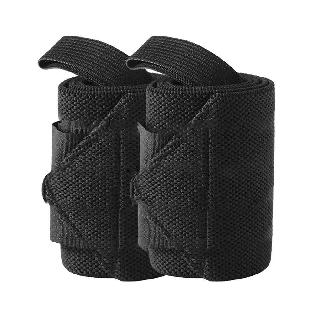 (1Paar) Unisex Handgelenk Stützen Fitness Wrist Wraps Verstellbare Crossfit Sport Bandagen - Schwarz